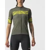Image de Castelli Fietsshirt Korte Mouwen Dames Groen Geel - FENICE JERSEY MILITARY GREEN SULPHUR-L