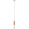Image de Creative Cables Hanglamp Met Textielkabel En Dubbele Tub-e14-lampenkap Van Hout En Metaal Goud