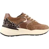 Image de Nerogiardini-Sneaker Velours Armenia Leer T.Crom Taupe T.Pluvia Patroon 1 - Fashion Wear - Vrouwen