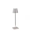 Image de Poldina Pro Micro Polished Chrome LED-tafellamp, oplaadbaar en dimbaar met een batterijduur van maximaal 12 uur