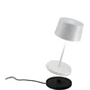 Image de Zafferano Olivia Mini Tafellamp - Oplaadbare Buitenlamp Wit - Spatwaterdicht (IP65) - Bureaulamp Snoerloos - Dimbare LED Lamp - Draadloos Oplaadstation - Terraslamp - USB Oplaadbaar - 22 cm x Ø11 cm