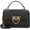 Image de PINKO Handtas Schoudertas Love Lady Puff Mini CL Sheep Nappa Chevron Black - Antique Gold Zwart
