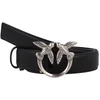 Image de PINKO Leren Riem Love Berry H3 Belt W95 Black - Old Silver Zwart