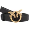 Image de PINKO Leren Riem Love Berry H3 Belt W80 Black - Antique Gold Zwart