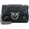 Image de PINKO Leren Schoudertas Love Puff Mini CL Sheep Nappa Black - Old Silver Zwart