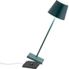 Image de Zafferano Poldina Pro Tafellamp - Oplaadbare Buitenlamp Donkergroen - IP65 Spatwaterdicht - Bureaulamp Snoerloos - Dimbare LED Lamp - Tuinlamp met Draadloos Oplaadstation - 38 cm x Ø 11cm