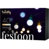 Image de Twinkly Festoon   App-gestuurd lichtsnoer met 40 AWW (amber warm wit koel wit) LED 20 meter zwarte kabel
