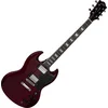 Image de EKO DV300 RED elektrische gitaar rood, 2 humbuckers, 22 frets, Tune-o-Matic brug
