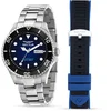 Image de Sector No Limits - heren horloge - R3221161003 - 230 Automatic - 3H - Roestvrij staal - siliconen - zilverkleurig - blauw - zwart -43 MM