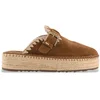 Image de Mou Jute Clog Plain Sue Instappers - Dames - Bruin - Maat 39