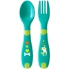 Image de Chicco Bestek Lepel En Vork Junior 16 Cm Groen 2-delig
