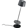 Image de Zafferano Olivia Pro Tafellamp - Oplaadbare Buitenlamp Antraciet - Spatwaterdicht (IP65) - Bureaulamp Snoerloos - Dimbare LED Lamp - Draadloos Oplaadstation - Terraslamp - USB Oplaadbaar - 35 cm x Ø11 cm