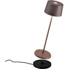 Image de Zafferano Olivia Pro Tafellamp - Oplaadbare Buitenlamp Roest Bruin - Spatwaterdicht (IP65) - Bureaulamp Snoerloos - Dimbare LED Lamp - Draadloos Oplaadstation - Terraslamp - USB Oplaadbaar - 35 cm x Ø11 cm