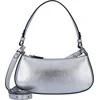Image de COCCINELLE Leren Schoudertas Avondtas Merveille Mini Bag Silver Zilverkleurig
