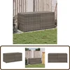 Image de vidaXL Tuinbox 283L - Grijs - Weerbestendig Tuinbox - Opbergbox - Buitentoelichting - Poly Ratan - Grijze Tuinbox