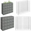 Image de vidaXL Gabion plantenbak verhoogd 90x30x90 cm gegalvaniseerd staal - Schanskorfmand - Schanskorfmanden - Schanskorf Muur - Schanskorf Muren