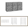 Image de vidaXL Gabion Plantenbakken Set van 3 - Zilver Gabion Plantenkasten - Tuindecoratie - Sierplantenbakken - Metalen Plantenbakken - Verticale Tuinen
