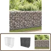 Image de vidaXL Gabion mand 100x50x100 cm staal zilver Schanskorf - Gabionmand - Tuinmuur - Terrasdecoratie - Buitendecoratie