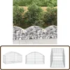 Image de vidaXL Schanskorf Gewelfd - 100x50x40/60 cm - Zilver Schanskorf - Gabion - Tuinmuur - Geluidisolatie - Tuinaanleg