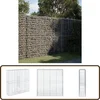 Image de vidaXL Schanskorf - 200x50x200 cm - Zilver Schanskorf - Gabion - Buitenschortingsdecoratie - Terrasdecoratie - Plantenbak
