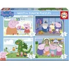 Image de Educa Peppa Pig puzzelset - 4 legpuzzels voor kinderen - 20 tot 80 stukjes.