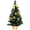 Image de GUIRMA - Staande kunstkerstboom 60 cm met gouden decoraties, besneeuwd