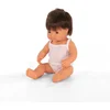 Image de Miniland Babyjongen pop met bruin haar - 38 cm - Anatomisch correct
