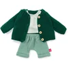 Image de ML Poppen: KLEDIJ SET groen voor jongen 38cm, 3-delig, vest, t-shirt en broek,  met kleerhanger, 3+