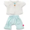 Image de ML Poppen: KLEDIJ SET blauw/wit voor jongen 38cm, 2-delig, t-shirt en broek,  met kleerhanger, 3+