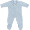 Image de ML Poppen: PYJAMA GEBREID blauw 38cm, eco en gerecycleerd, op kleerhanger, 3+