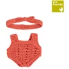 Image de ML Poppen: KRUIPPAKJE GEBREID oranje voor meisje 21cm, eco en gerecycleerd,  2-delig, met haarlint, op kleerhanger, 3+