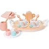 Image de ML Poppen: THEE SET voor POPPEN, in hout, 18-delig, dienblad 28cm, met  draagtasje, 3+