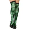 Image de Atosa Carnaval verkleed gestreepte verkleed kousen voor dames - groen/zwart - one size - heksen