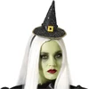 Image de Halloween heksenhoed - mini hoedje op diadeem - one size - zwart/goud - meisjes/dames