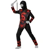 Image de Atosa Carnaval verkleed kostuum/outfit - Ninja - voor jongens - zwart/rood - polyester - Compleet 128