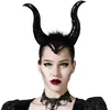 Image de Halloween/horror verkleed diadeem/tiara - grote duivel hoorns - kunststof - dames/meisjes