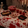 Image de Atosa Halloween party tafelkleed - Bloody mess - rood/wit - 240 x 120 cm - folie - Rechthoek - tafeldecoratie - feestversiering