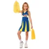 Image de Witbaard Verkleedjurk Cheerleader Meisjes Blauw Maat 140/155