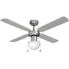 Image de Plafondventilator met licht EDM 33801 Caribe Zilverkleurig 50 W