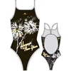 Image de Turbo Happy New Year Zwemkleding Rood,Wit 2XL Vrouw