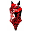 Image de Turbo Maori Skin Tattoo Zwemkleding Rood 2XL Vrouw