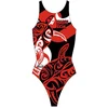 Image de Turbo Maori Skin Tattoo Zwemkleding Rood 5XL Vrouw