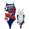 Image de Turbo Maori Flag Zwemkleding Rood,Blauw S Vrouw