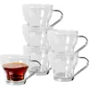 Image de Gerimport theeglazen set - 6x stuks - 170 ml - RVS - met oor/handvat