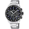 Image de Festina F20560/5 Heren Horloge - Chronograaf - Mineraalglas - Roestvrijstaal/Staal - Zilverkleurig - Ø 45 mm - Quartz - Vouw/Vlindersluiting
