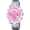 Image de Festina F20693/2 Dames Horloge - Chronograaf - Mineraalglas - Roestvrijstaal/Staal - Zilverkleurig - Ø 39 mm - Quartz - Vouw/Vlindersluiting