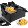 Image de Aigostar Feast - Dubbele Friteuse - 2x 3L - 2x 1800W - Koude Zone - 1,8 kg Friet - Zwart