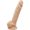 Image de SILEXD   Dual Density siliconen beige dildo met balzak   23 cm