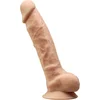 Image de SILEXD   Dual Density siliconen beige dildo met balzak   20.5 cm
