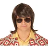 Image de Fiestas Verkleedpruik - heren - stijl half lang haar - bruin - jaren 70 - Seventies/Disco